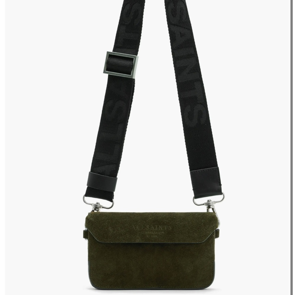 All Saints suede crossbody bag